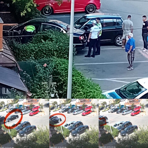 Un șofer confundă frâna cu accelerația și avariază mașina lângă un bloc din Piața Mică