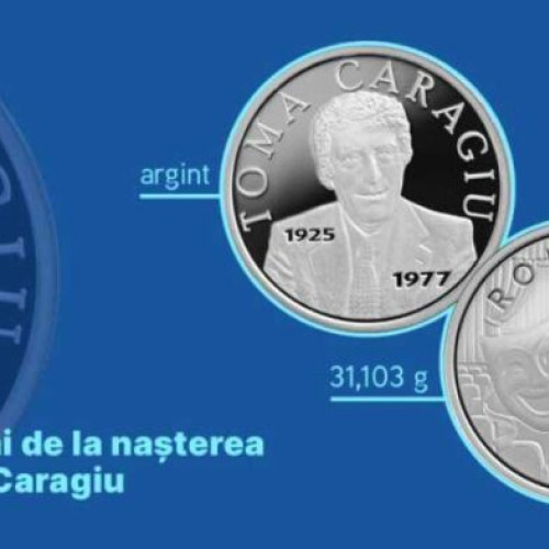 BNR lansează o monedă din argint dedicată lui Toma Caragiu, la 100 de ani de la naștere