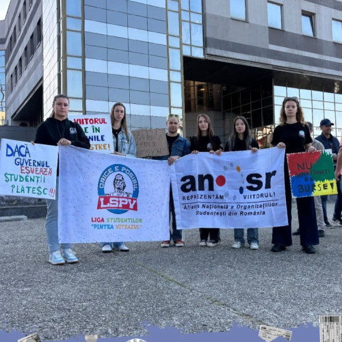 Studenții din Baia Mare participă la proteste naționale împotriva austerității în educație