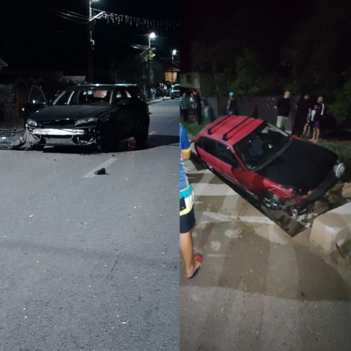 Accident rutier cu două autoturisme în localitatea Albeni, județul Gorj