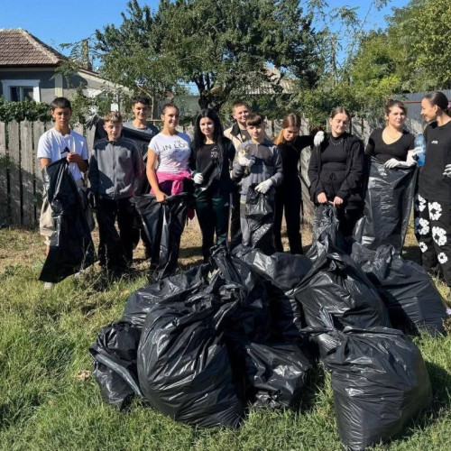 Zeci de voluntari din Gârliciu au curățat spațiile verzi într-o inițiativă locală