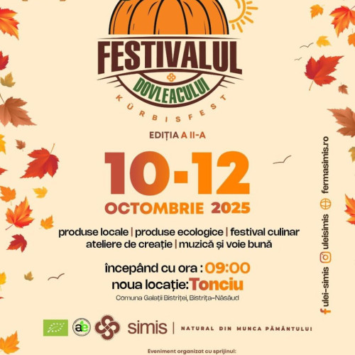 Festival dedicat dovleacului cu mâncăruri, activități și produse locale