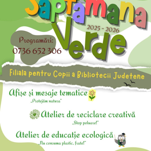 La Biblioteca Județeană Dâmbovița începe săptămâna dedicată copiilor și protecției mediului