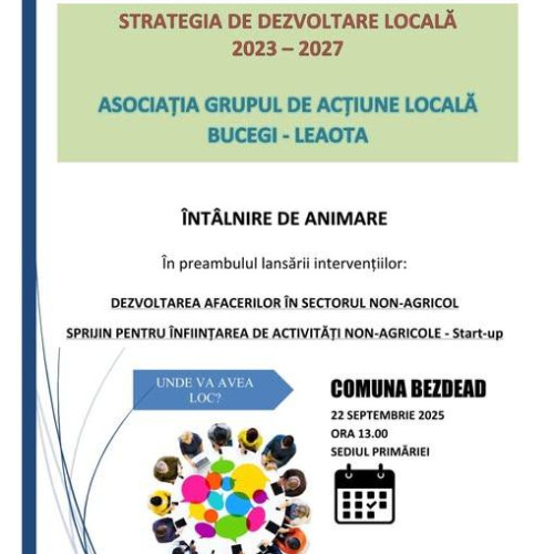 Întâlnire în Bezdead pentru informarea privind finanțările GAL Bucegi – Leaota