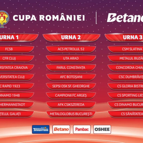 Tragerea la sorți a grupelor Cupei României 2025-2026 se va desfășura vineri