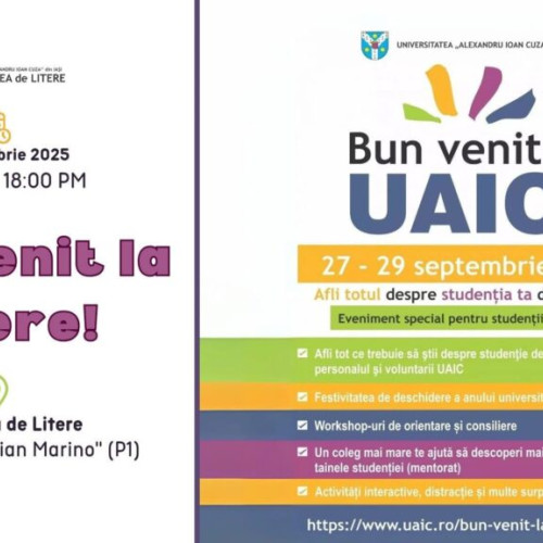 Universitatea „Alexandru Ioan Cuza” organizează a XIV-a ediție Bun venit la UAIC