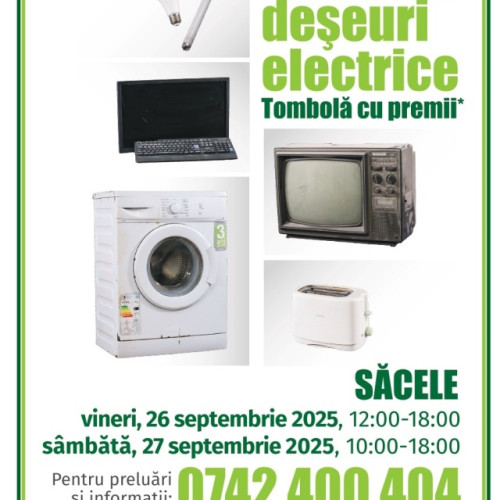 Săcelenii sunt invitați să colecteze deșeuri electrice în campania din 26-27 septembrie