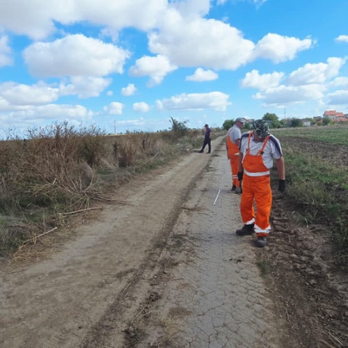 Au început lucrările de trasare a străzii Prelungirea Tractorului în comuna Cumpăna