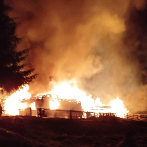 Incendiu puternic la o casă din Tudor Vladimirescu, intervenție rapidă a pompierilor