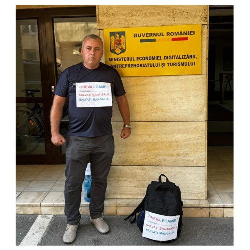 Lider sindical din Mangalia continuă greva foamei la ministerul economiei