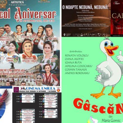 Festivaluri, teatru și expoziții în județul Botoșani între 26 și 28 septembrie