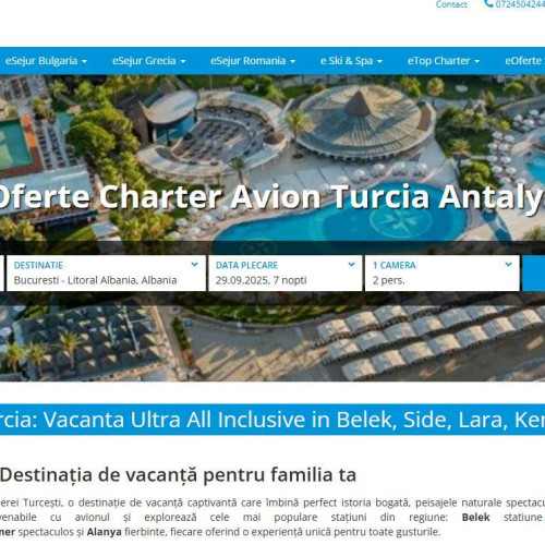 Vacanțele în Antalya pentru 2026 se pot rezerva deja cu oferte Early Booking avantajoase