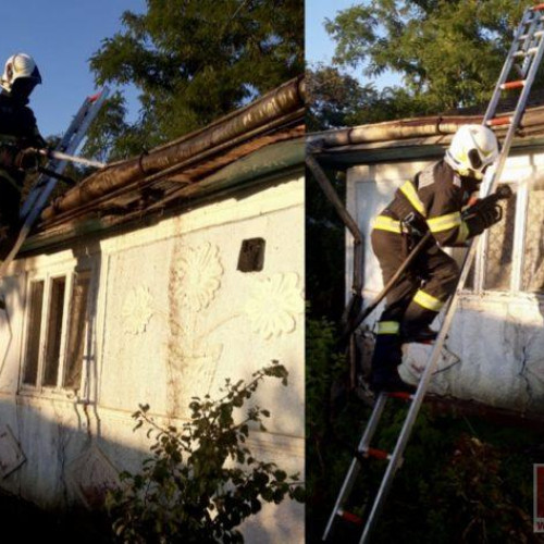 Incendiu la acoperișul unei case din satul Buimăceni, intervenție promptă a pompierilor