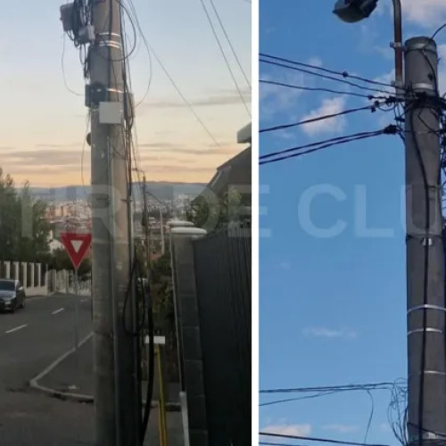 Pericol pe strada Privighetorii din Dambul Rotund: cabluri rupte și neizolate