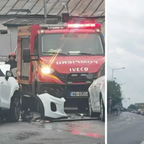 Accident cu patru autoturisme pe DN1 în Huedin, traficul este blocat