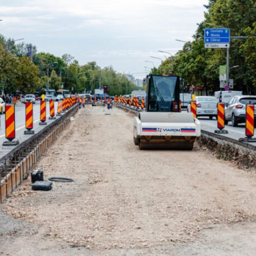 Modernizarea liniei de tramvai pe Bulevardul Chișinău avansează cu 25%