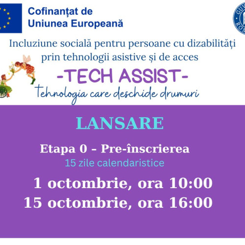 Începe preînscrierea pentru programul TECH ASSIST destinat persoanelor cu dizabilități