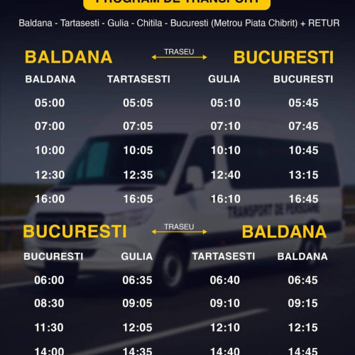 Nouă rută de transport între Tărtășești și București, de la 1 octombrie 2025