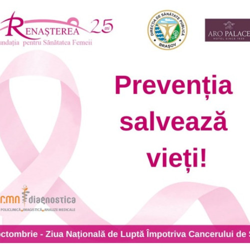 Brașovul participă la campania ”Iluminare în Roz” de Ziua Națională de Luptă împotriva Cancerului de Sân