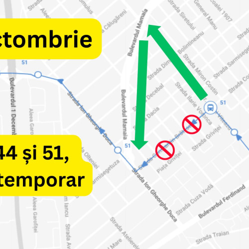 Modificări temporare pentru traseele de pe strada Mihai Viteazul în Constanța