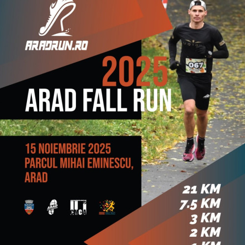 Arad Fall Run 2025 va aduna alergători în Parcul Mihai Eminescu pe 15 noiembrie