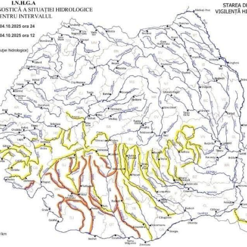 Cod galben de inundații emis pentru județul Dâmbovița până pe 4 octombrie
