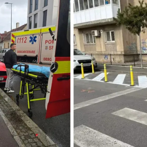 Copil grav rănit pe strada Moților în urma unui accident provocat de un autoturism derapat