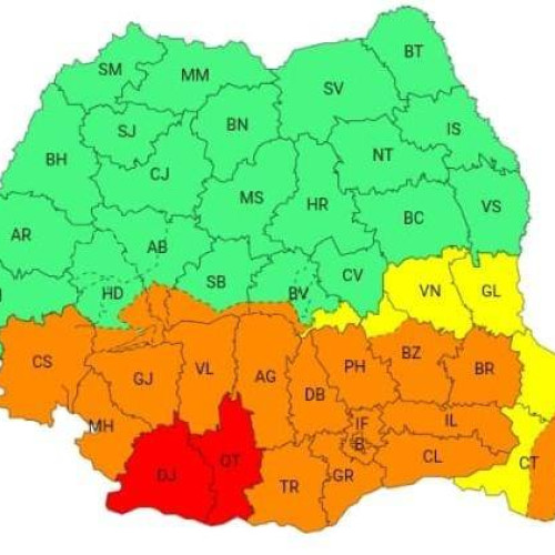 Cod portocaliu de ploi abundente în Dâmbovița și alte județe până pe 3 octombrie