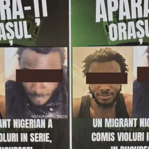 Afișe împotriva unui nigerian arestat, amplasate ilegal în București