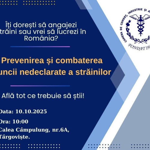 Sesiune de informare privind munca nedeclarată a străinilor la Camera de Comerț Dâmbovița
