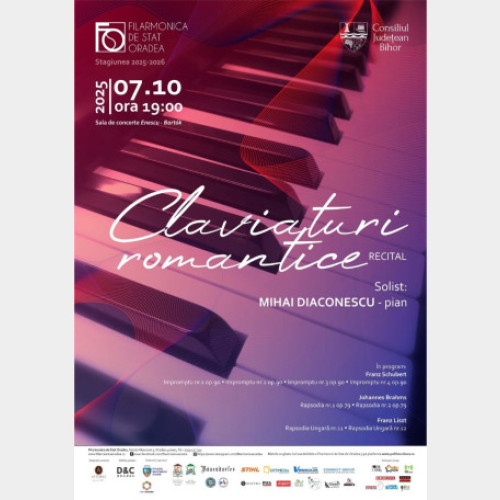 Recital de pian la Sala „Enescu - Bartók” cu lucrări romantice de excepție