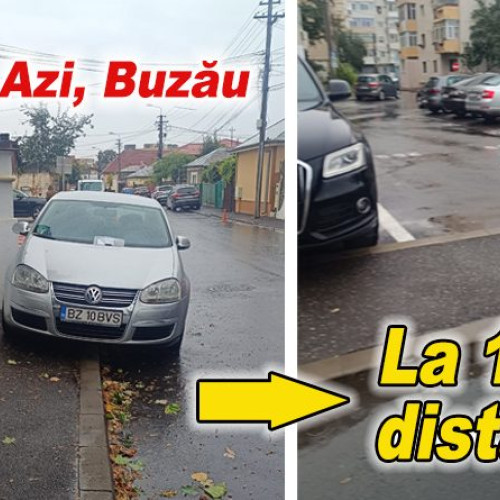 Un buzoian filmat după ce și-a parcat mașina pe trotuar, ignorând locurile libere