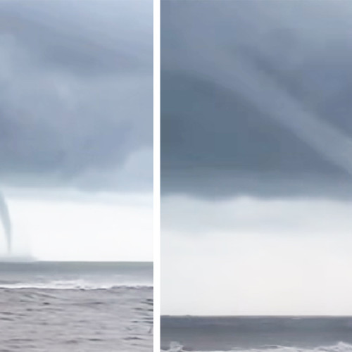 Trombă marină spectaculoasă surprinsă deasupra Mării Negre