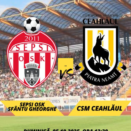 CSM Ceahlăul joacă la Sfântu Gheorghe cu Sepsi OSK în etapa a 9-a