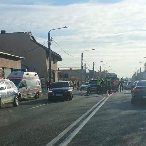 Accident între un autoturism și o căruță pe bulevardul Ecaterina Teodoroiu din Târgu Jiu