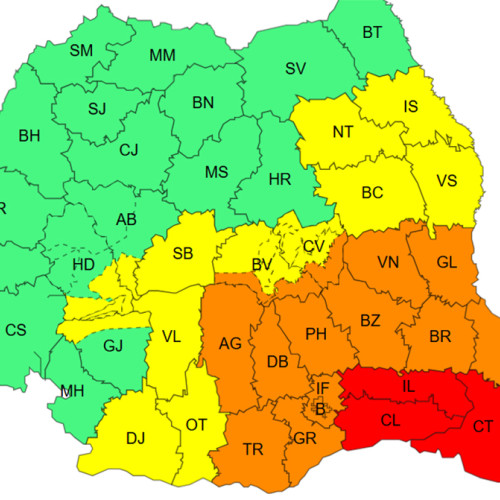 ANM anunță ploi abundente și coduri de alertă pentru mai multe regiuni ale țării