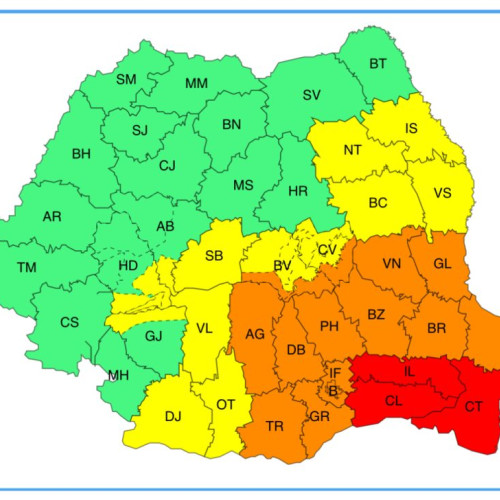 Cod galben de ploi și ninsori viscolite în nordul județului Gorj