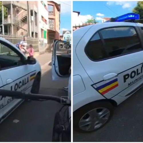 Scandal violent în fața unei școli din Cluj-Napoca, filmat de un martor