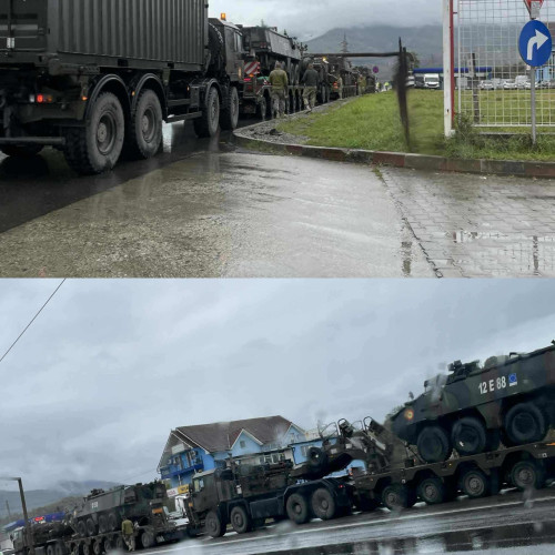 Convoi militar observat pe DN 66 în Petroșani
