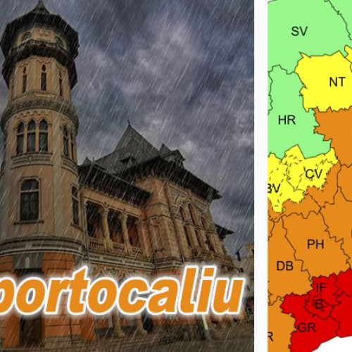 Cod portocaliu de ploi emis pentru județul Buzău de ANM