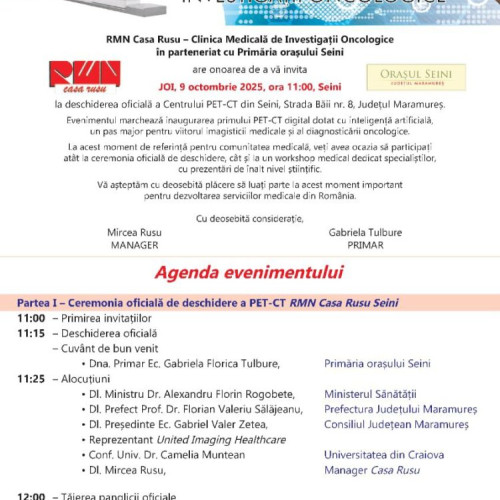 Inaugurarea centrului PET-CT RMN Casa Rusu deschide o nouă eră medicală la Seini