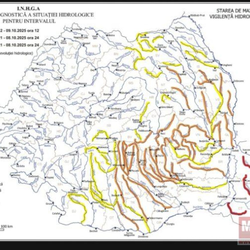 Cod galben de inundații pe râul Jijia și afluenții săi în județul Botoșani