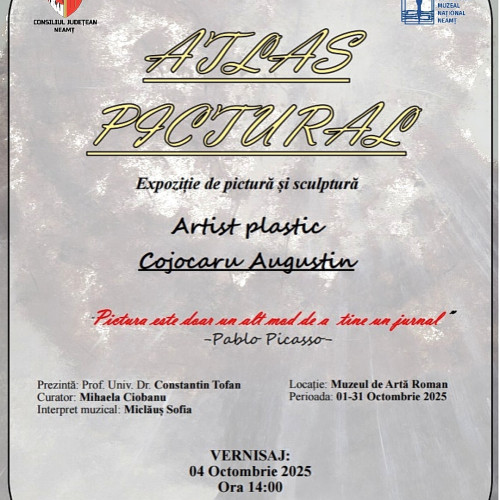 Expoziția „Atlas pictural” a lui Augustin Cojocaru, deschisă la Muzeul de Artă Roman