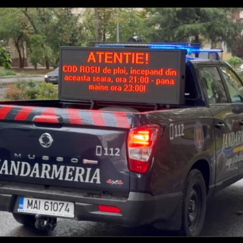 Jandarmeria Constanța cere prudență în contextul Codului roșu de ploi