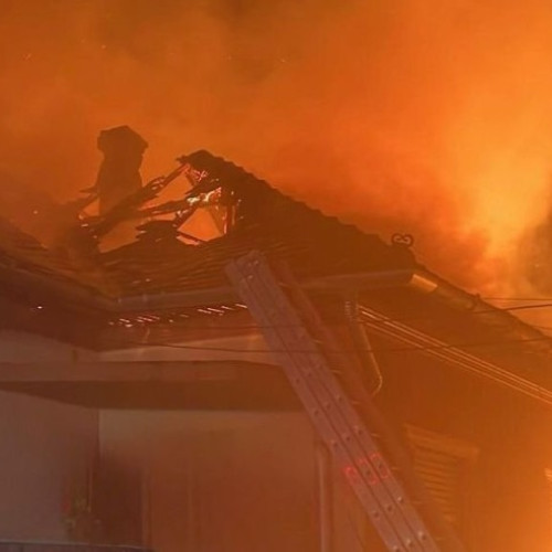 Incendiu puternic în Dieci: anexă gospodărească și acoperiș afectate