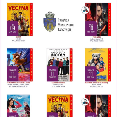 Programul săptămânal al cinematografului Independența din Târgoviște