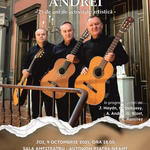 Trio Andrei deschide stagiunea muzicală la Piatra-Neamț cu aniversarea a 25 de ani