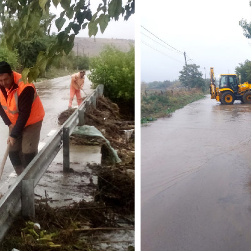 Se intervine pentru înlăturarea potmolului pe mai multe drumuri județene