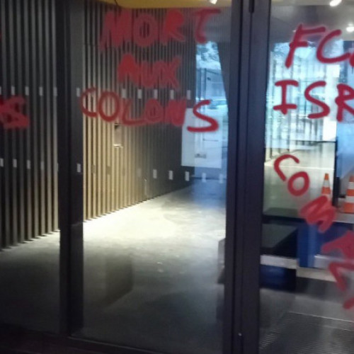 Institutul de Studii Politice din Strasbourg, vizat de inscripții pro Hamas pe geamuri