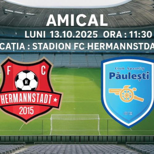 CS Păuleşti dispută un amical cu FC Hermannstadt în Superliga României